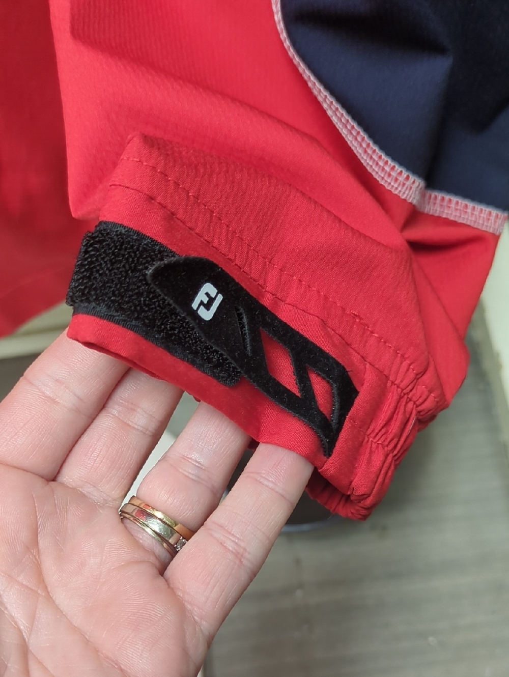 Footjoy GOLF Red and Navy Half-Zip Pullover Jacket - Picture 5 of 5